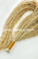 Permalı Ham Saç - 75-80CM Kıvırcık Ham Saç Sarı  Boyasız Gerçek Garantili Saçlar